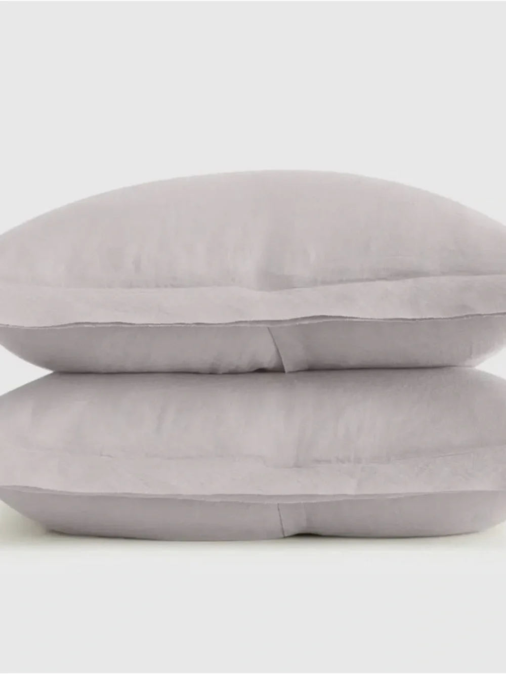 Quince- European Linen Double Flange Sham Set King - light gray